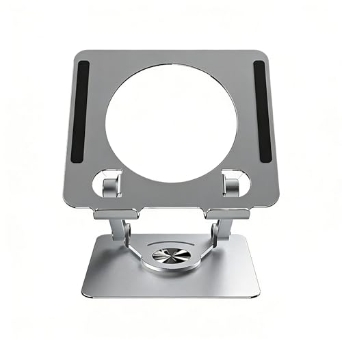 Portable Adjustable Laptop Holder 360 Degree Rotation Enhanced Cooling Travel Laptop Rack - color: Silver