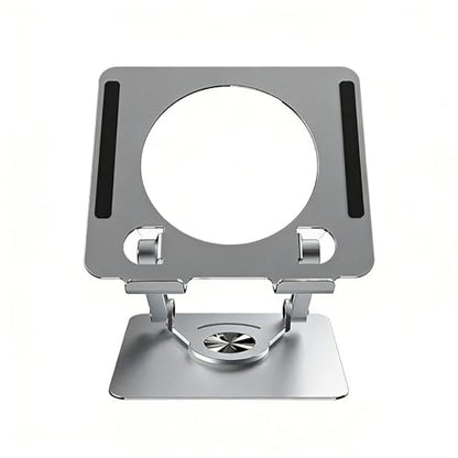 Portable Adjustable Laptop Holder 360 Degree Rotation Enhanced Cooling Travel Laptop Rack - color: Silver