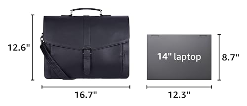 ESTARER Men's Leather Briefcase 15.6 Inch Laptop Computer Bag for Office/Business/Travel, Large Satchel Professional Pu Leather Messenger Shoulder Bag, Black - color: Black, size: 15.6 Inch