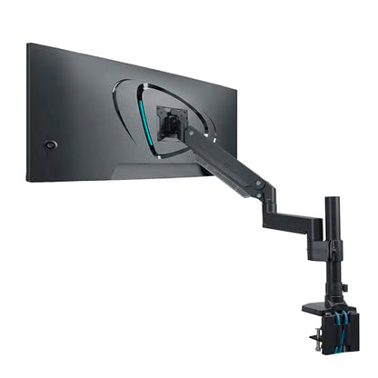 Mount-It! Ultrawide Monitor Arm, Heavy-Duty Gas Spring Desk Mount for 17–35” Curved Screens up to 33 lbs, Full Motion Height Adjustable Monitor Arm with USB 3.0 & Audio Ports, VESA 75/100/200