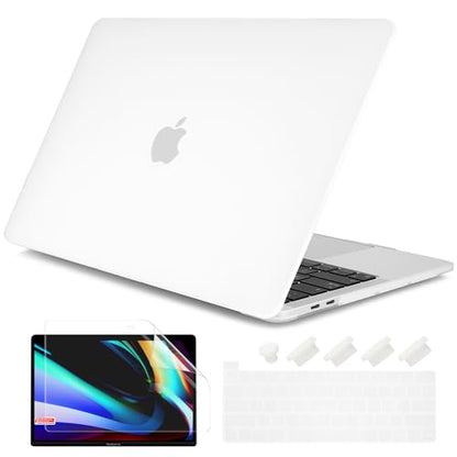for MacBook Pro 13 inch Case 2023 2022 2021 2020 Release Model: A2338 M2/M1 A2289 A2251 with Touch Bar & Touch ID, Frosted Plastic Hard Shell Case & Keyboard Cover, Matte Clear - color: Matte Clear