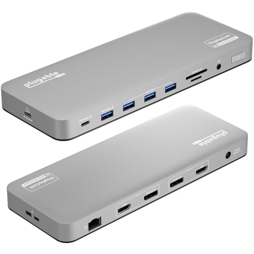 Plugable USB C Laptop Docking Station, Dual Monitor 4K 60Hz for Apple Mac M1/M2/M3/M4/M5,Neo 2X HDMI or DisplayPort for MacBook, 100W Charging DisplayLink Dock, Driver Install Required (UD-6950PDH)