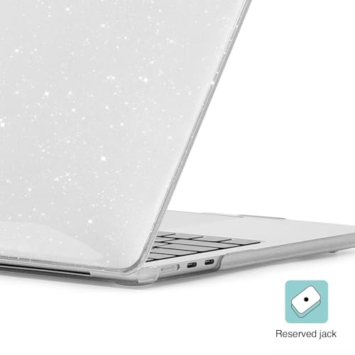 EooCoo Compatible with MacBook Air 15 inch Case M5 2026 2025 2024 2023 M4 M3 M2 Model A3448 A3241 A3114 A2941, Transparent Plastic Hard Shell Cover, Smooth Shiny Surface, Crystal Clear - color: Sparkly Clear
