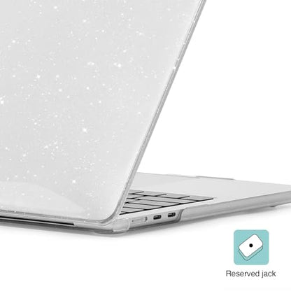 EooCoo Compatible with MacBook Air 15 inch Case M5 2026 2025 2024 2023 M4 M3 M2 Model A3448 A3241 A3114 A2941, Transparent Plastic Hard Shell Cover, Smooth Shiny Surface, Crystal Clear - color: Sparkly Clear