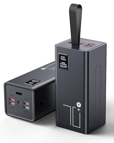 Portable Charger 70000mAh Power Bank Fast Charging, External Battery Pack High Capacity, 30W USB C Battery Bank PD&QC 3.0,5 Output 2 Input, LED Display Powerbank for iphone Tablet Camping Travel - size: 70000mAh - P700-Black