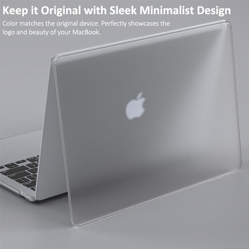 Case for MacBook Air 13 inch 2026 M5, 2022-2025 M4/M3/M2 | Matte Clear Plastic Hardshell & Keyboard Cover for Mac Air 13.6 inch Case A3449 A3240 A3113 A2681, Frosted Clear - color: 01 Frosted Clear