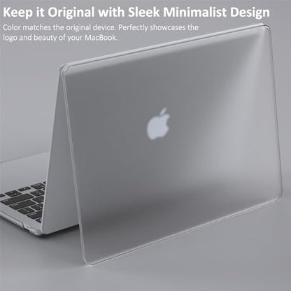 Case for MacBook Air 13 inch 2026 M5, 2022-2025 M4/M3/M2 | Matte Clear Plastic Hardshell & Keyboard Cover for Mac Air 13.6 inch Case A3449 A3240 A3113 A2681, Frosted Clear - color: 01 Frosted Clear
