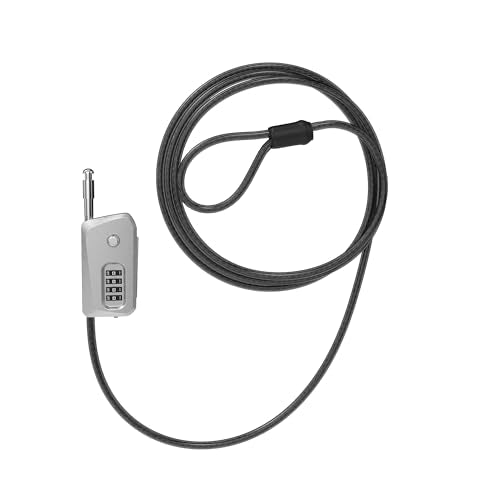 6ft Python Cable Lock for Bike, Bicycle, Trail Camera Locking, 4 Digit Combination Lock, Heavy Duty Anti Theft Candado, Adjustable Security Cable Padlock for Trail Cam, Kayak, Outdoor Gear - color: Gray