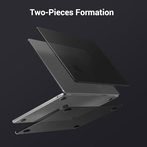 MOSISO Compatible with MacBook Air 13 inch Case M5 M4 M3 M2 2026-2022 | 4 in 1 Kit Matte Hard Shell for MacBook Air 13.6 Case, Anti-Fingerprints&Ultra-Thin, A3449 A3240 A3113 A2681, Black Clear - color: Black Clear