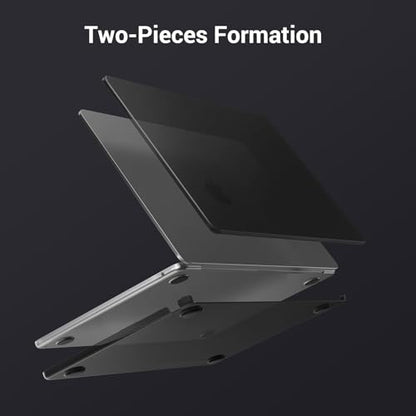 MOSISO Compatible with MacBook Air 13 inch Case M5 M4 M3 M2 2026-2022 | 4 in 1 Kit Matte Hard Shell for MacBook Air 13.6 Case, Anti-Fingerprints&Ultra-Thin, A3449 A3240 A3113 A2681, Black Clear - color: Black Clear