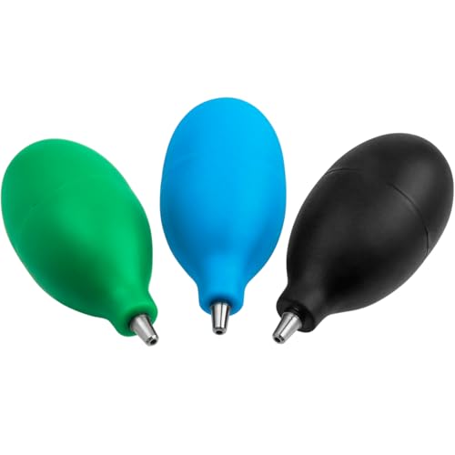 Wolfride 3Pcs Blowing Dust Ball Air Blower with Metal Nozzle, Mini Squeeze Ball Pump Dust Removal Cleaning Tool for Camera Lens, Phone, Laptop Keyboard Cleaning