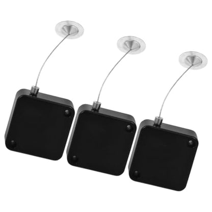 DOITOOL 3pcs Retractable Laptop Cable Lock Anti-Theft Combination Security Wire Rope with Locking Clip and 1m Steel Tether for Electronic Devices and Remote Controls