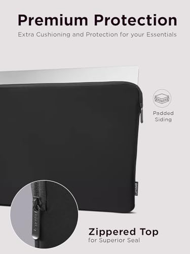 Lenovo Basic Laptop Sleeve 13 Inch Notebook/Tablet Compatible with MacBook Air/Pro Neoprene Material - Soft Fleece Lining - Zippered Top Opening - Black - size: 13 inch
