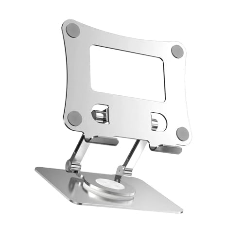 Adjustable Laptop Stand with 360 Degree Rotatable Base Foldable Laptop Holder for Desk Ergonomic Computer Notebook - color: Silver