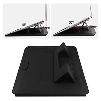HoYiXi 14 Inch Laptop Sleeve Case Leather Bag with Stand Compatible with Mac Pro 14 2021/ASUS Vivobook 14/HP Pavilion X360/IdeaPad 14/Dell HP ASUS Acer Huawei Matebook 14'' PC, Black - color: Black, size: 13.5-14 in