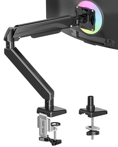 MOUNT PRO Ultrawide Single Monitor Arm for 22"- 42" Screens, Monitor Desk Mount Stand Holds up to 33 lbs, Heavy Duty Fully Adjustable Gas Spring Desk Mount, VESA Mount with Clamp/Grommet Base - size: Max 42", style: Single