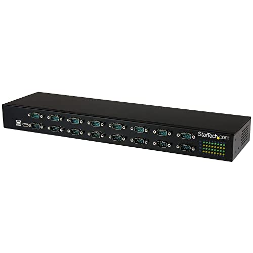 StarTech USB to Serial Hub, 16-Port, USB to RS232 Hub, TAA (ICUSB23216FD) | COM Port Retention, Rack Mount and Daisy Chainable - style: 16-Port