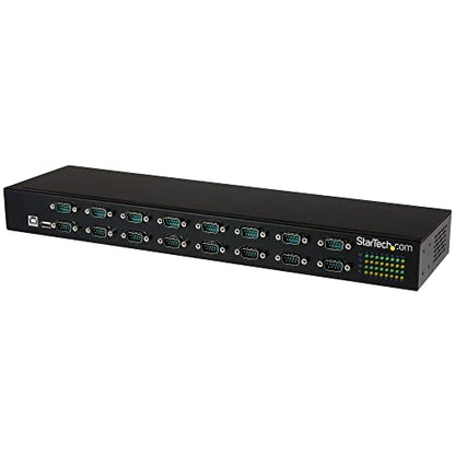 StarTech USB to Serial Hub, 16-Port, USB to RS232 Hub, TAA (ICUSB23216FD) | COM Port Retention, Rack Mount and Daisy Chainable - style: 16-Port