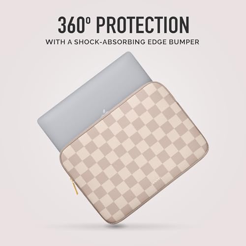 Vandel Slim 17.3 Inch Laptop Sleeve, 17 Inch Laptop Case, Computer Sleeve, Chromebook Cover Bag for HP, Dell, Lenovo, Asus, Acer, MSI Notebook - color: a. Neutral Checker, size: 17 Inch