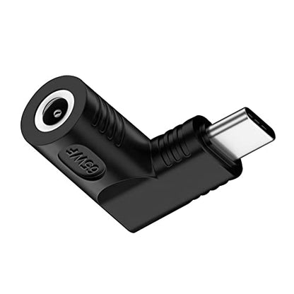 DC Jack 5.5x2.5mm Input to USB-C Type-C Angled 90 Degree Power Plug Charge Adapter for Laptop Phone - style: 5.5x2.5mm