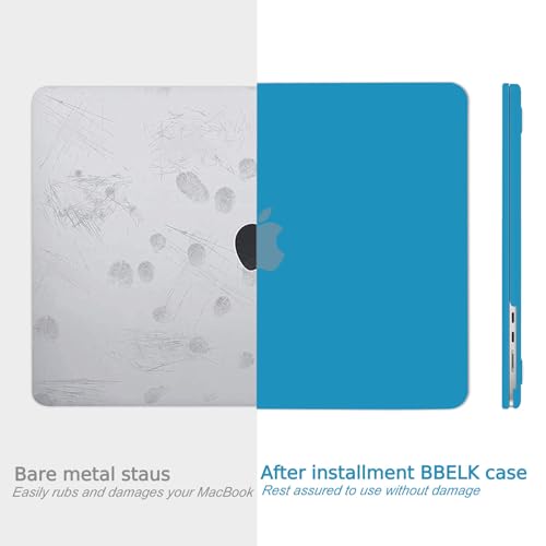 B BELK Compatible with MacBook Air 13 inch Case 2026 2025-2022 M5 M4 M3 M2 | Model A3449 A3240 A3113 A2681, Plastic Hard Shell for MacBook Air 13.6 inch Case&Keyboard Cover&Screen Protector, Aqua Blue - color: Aqua Blue