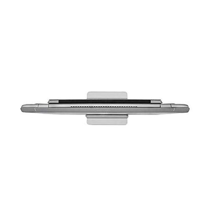 Adjustable Dual Slot Aluminum Vertical Laptop Desk Organizer Holder, Upright Notebook and Tablet Storage Stand Fit Laptop, Desktop Accessory in Silver Black (Silver) - color: Silver
