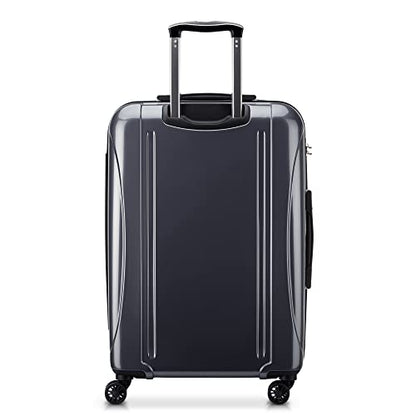 DELSEY PARIS Helium Aero Hardside Expandable Luggage with Spinner Wheels, Titanium, Checked-Medium 24 Inch - color: Titanium, size: Checked-Medium 24 Inch