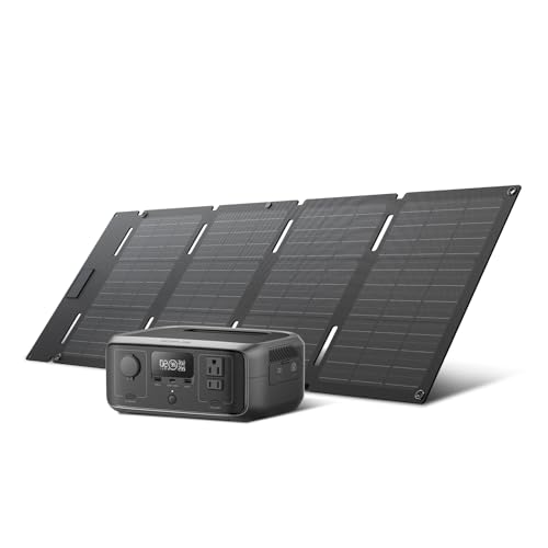EF ECOFLOW Solar Generator RIVER 3 & 45W Solar Panel,245Wh 300W | LFP Battery, 300W Up to 600W AC Output, <20 MS UPS, 1Hr Fast Charging Power Station for Outdoor/RVs - style: RIVER 3+45W Solar Panel