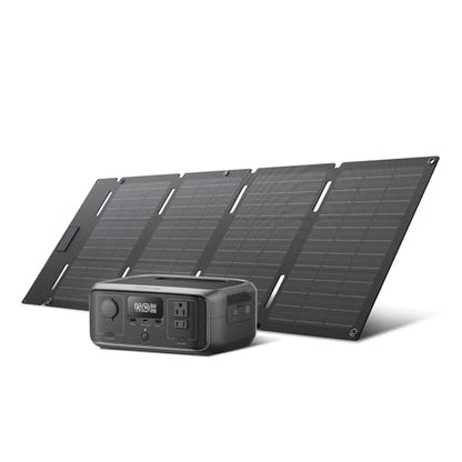 EF ECOFLOW Solar Generator RIVER 3 & 45W Solar Panel,245Wh 300W | LFP Battery, 300W Up to 600W AC Output, <20 MS UPS, 1Hr Fast Charging Power Station for Outdoor/RVs - style: RIVER 3+45W Solar Panel