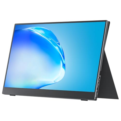 cocopar Portable Monitor 15.6 Inch 1080P FHD 60Hz 85% sRGB Travel Monitor with Speaker HDMI USB-C Second Screen for Laptop MacBook Surface PC Xbox PS4/5, VESA Mountable, with Cover Stand - size: 15.6