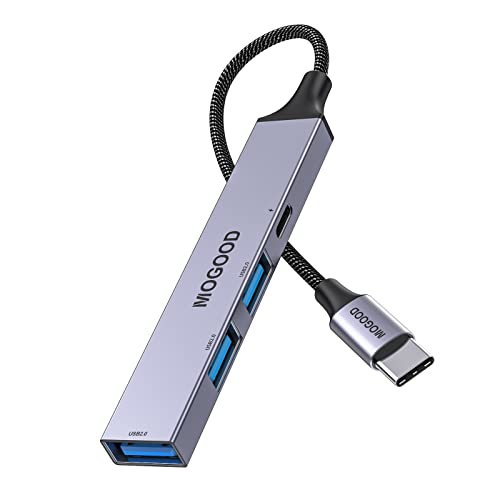 MOGOOD USB C Hub Support Charging USB Multiport Adapter,USB C to USB Hub with 60W PD,USB Splitter for Laptop Compatible with Mac Pro,iMac,iPad Pro,Chromebook,Dell XPS,Samsung,and More Type C Devices - color: Grey