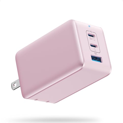 128W USB C Wall Charger,GaN III 3-Port Fast Charging Station,PD QC Foldable Charger Block Portable 65W Laptop Adapter for MacBook Pro/Air,iPad Pro,Galaxy S23,Dell XPS 13,iPhone 17/16/Pro etc - color: Pink
