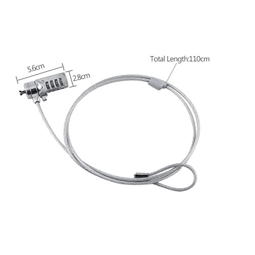 Laptop Locking Cable, Digit Password Lock, 110cm 4 Digit Password Combination Security Lock Cable Laptop Theft Deterrent Security Locks Computer Lock for Notebook PC