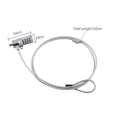 Laptop Locking Cable, Digit Password Lock, 110cm 4 Digit Password Combination Security Lock Cable Laptop Theft Deterrent Security Locks Computer Lock for Notebook PC