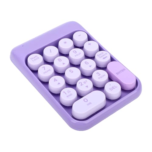 XUMIUZIY Wireless Number Pad, 2.4G / Bluetooth Numeric Keypad with Concave Dot Keycap, 18 Keys Mini Financial Accounting Number Keyboard for Laptop, PC (Purple) - color: Purple