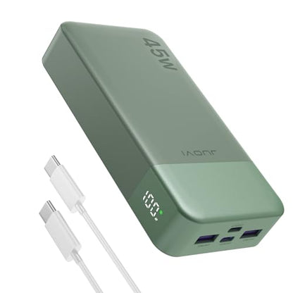 JUOVI Power Bank 45W 20000mAh Portable Charger USB C, PD QC Fast Charging 4-Port(2C+2A) External Battery Pack with LED Display, for iPhone 15 16 MacBook ipad | PD QC Fast Charging with 4 USB Ports(2C 2A), LED Display External Battery Pack for iPad Tablet