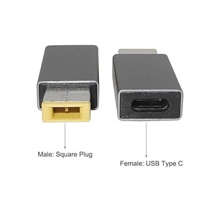 CHICHIYANG USB-C to PD Adapter, Type C to Square USB DC-in Jack Power Converter for Laptops