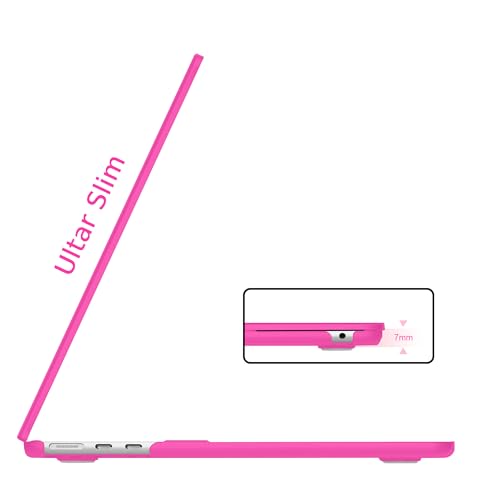 B BELK for MacBook Air 13.6 inch Case M5 2026 2025 2024 2023 2022 M4 M3 M2 | A3449 A3240 A3113 A2681, Plastic Hard Shell for MacBook Air 13 inch Case with Keyboard Cover & Screen Protector, Hot Pink - color: Hot Pink