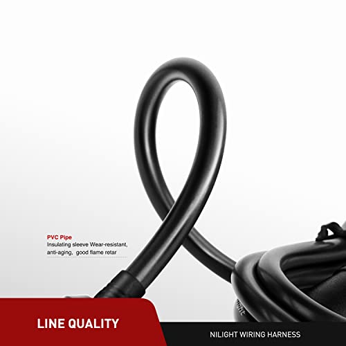 Nilight NI-WA-01C Cigarette Lighter Extension Cord Cable Heavy Duty 14ft 12V/24V Car Charger with Cigarette Lighter Socket - color: 14ft Cigarette Lighter Black