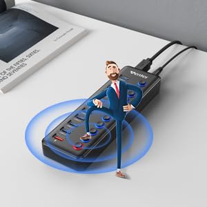Powered USB Hub, Wenter 11-Port USB Splitter Hub (10 Faster Data Transfer Ports+ 1 Smart Charging Port) with Individual LED On/Off Switches, USB Hub 3.0 Powered with Power Adapter for Mac, PC - size: Plastic 10+1 Powered USB Hub