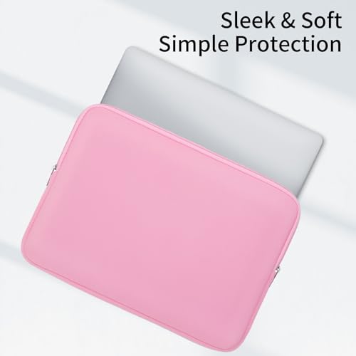 RAINYEAR 13 Inch Laptop Sleeve Case Padded Carrying Bag, Pink | Slim Protective Soft Zipper Computer Cover for 13.3 inch MacBook Air/Pro M1 M2 M3 M4 M5 A3449 A3240 A3113 A2681 A2338 - color: Pink, size: 13"
