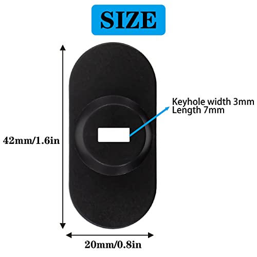5Pack Anti Theft Self-Adhesive Security Plate with Slot for Cables to Lock Down Laptops, Mac Book, Tablets, iPad, or Other Computer (Black) - color: Black lock slot-5Pack