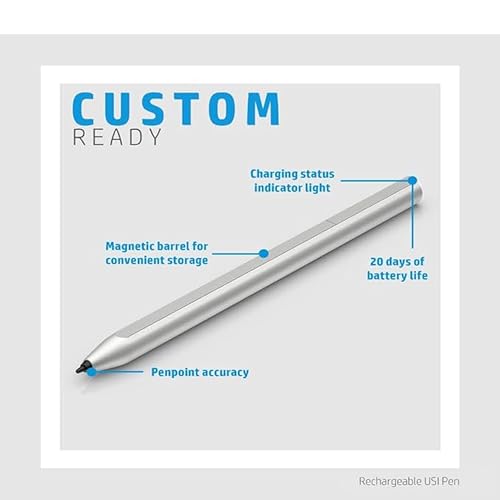 Active Pen L70858-001 (AES 2.0 USI Garaged/Rechargeable G3) 4096 Pressure Levels Digital Stylus for EliteBook x360, Chromebook x2 - Rechargeable with Palm Rejection - style: AES 2.0 USI