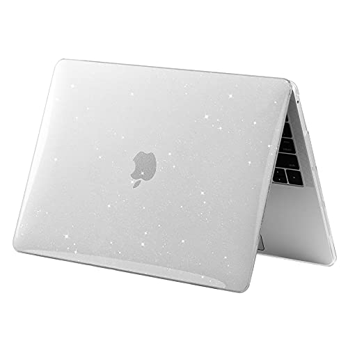 Se7enline for MacBook Pro 14 inch Case 2026-2021 M5 M4 M3 M2,Glitter Clear | Crystal Glitter Bling Matte Hard Shell Laptop Case with Keyboard Cover Anti-Scratch Heat Dissipation Full Port Access - color: Glitter Transparent
