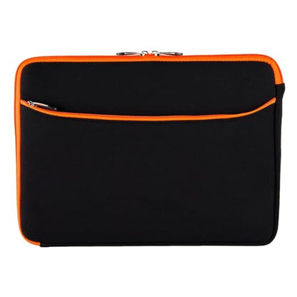 Neoprene 13.3 inch Laptop Sleeves, Slim Computer Bag for 13 in Notebooks, Tablets, Protective Cover for Men and Women - color: Black / Orange