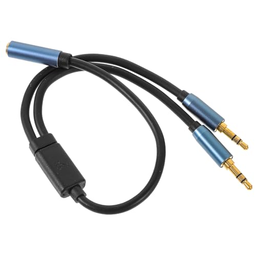 SEWACC One Headphone Mic Audio Y Splitter Cable Adapter for Laptop Lossless Sound Transmission Lightweight Compact Earphone Splitter for Headsets and Microphones
