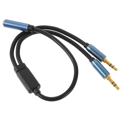 SEWACC One Headphone Mic Audio Y Splitter Cable Adapter for Laptop Lossless Sound Transmission Lightweight Compact Earphone Splitter for Headsets and Microphones