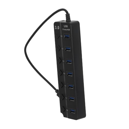 MERRYHAPY Multiple USB Ports Hub for Laptop USB Splitter 7 Ports High-Speed USB 3.0 Led Indicator Backup Power Easy to Use