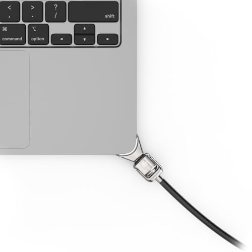 Compulocks Ledge Lock Adapter for MacBook Air 15 Inch M2–M5 Security Lock – Anti Theft Protection Adapter with Keyed Cable Lock - Silver