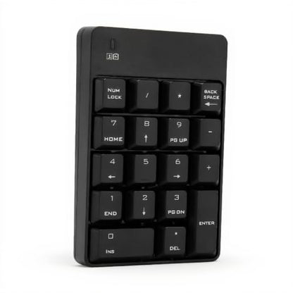 Numeric Keypad, 18 Key Wireless USB Number Pad with Low Noise Design and Comfortable Tilt Angle, for Laptop Desktop PC OS X (Black) - color: Black